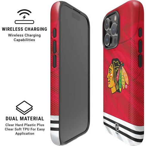 NHL Blackhawks Red Stripes iPhone 16 Pro Magsafe Impact Case